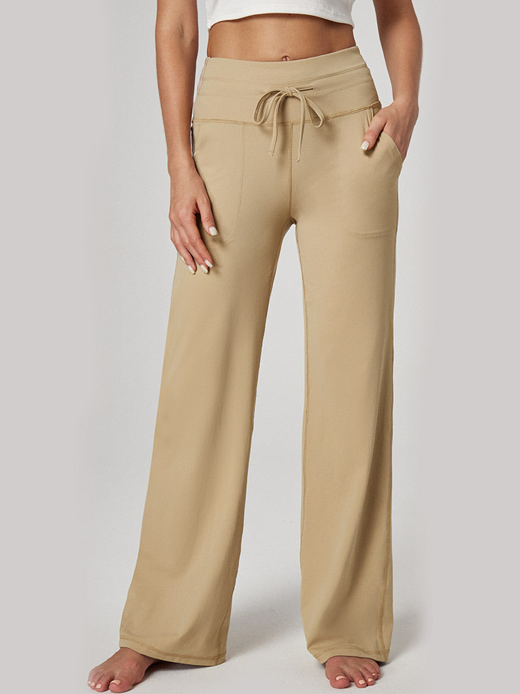 High Waist Wide Leg Yoga Pants Khaki