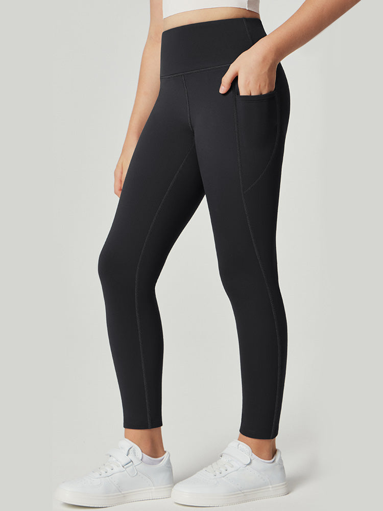 HeatLab™ Girls High Waisted Fleece Lined Leggings Black