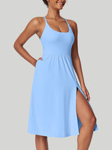 High Split Women's Tennis Dress Sky Blue