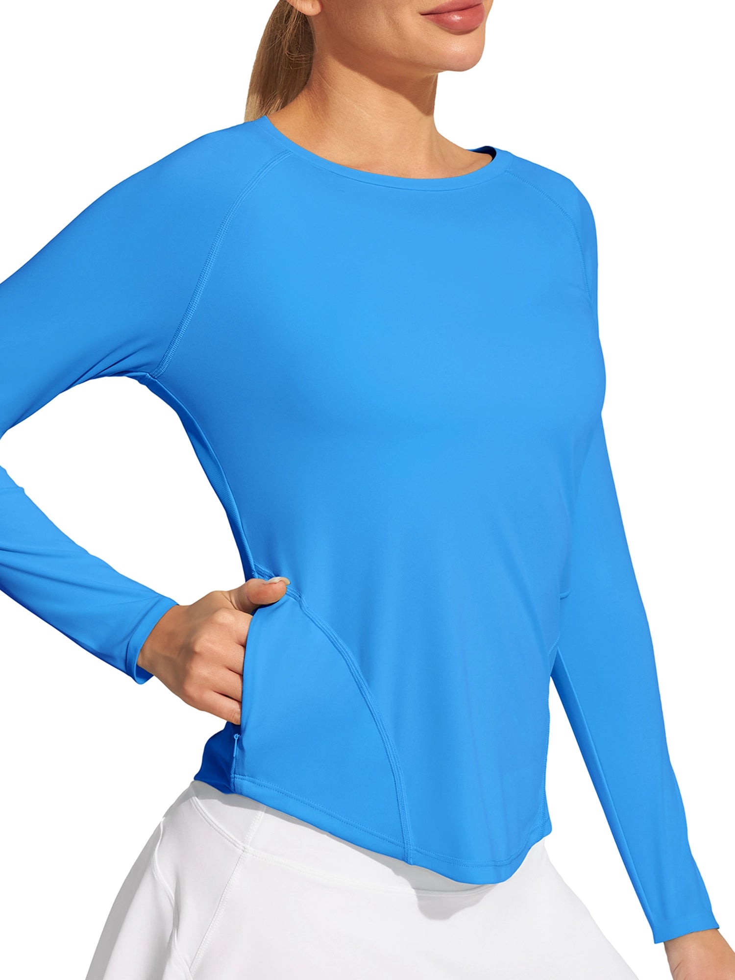 UPF 50+ Long Sleeve Rash Guard Ocean Blue