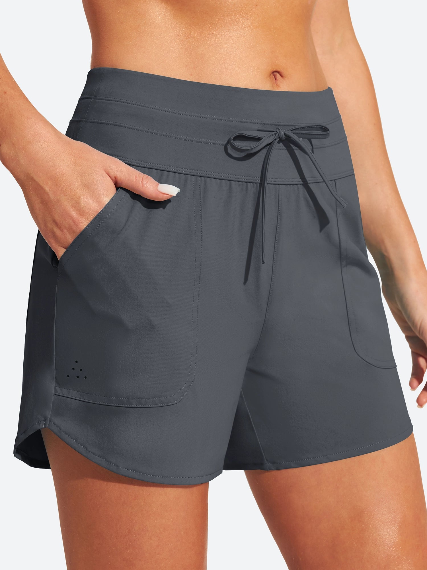 UPF 50+ Swim Board Shorts Dark Gray