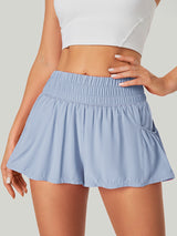 High Waist Flowy Shorts Sky Blue