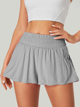 High Waist Flowy Shorts Gray