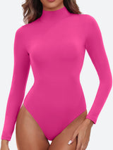 ButterLab™ Long Sleeve Mock Turtle Neck Bodysuits Crush