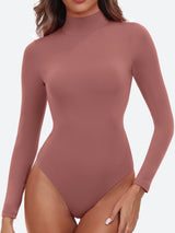 ButterLab™ Long Sleeve Mock Turtle Neck Bodysuits Merlot