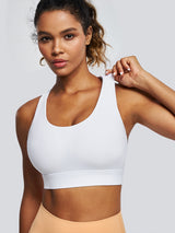 High Impact Racerback Sports Bras White