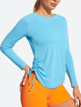 Long Sleeve UPF 50+ Rash Guard Light Blue