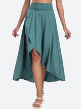 High Waist Flowy Skirts Sea Green