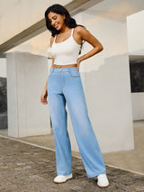 IUGA FlexDenim™ High Waist Pull On Wide Leg Jeans