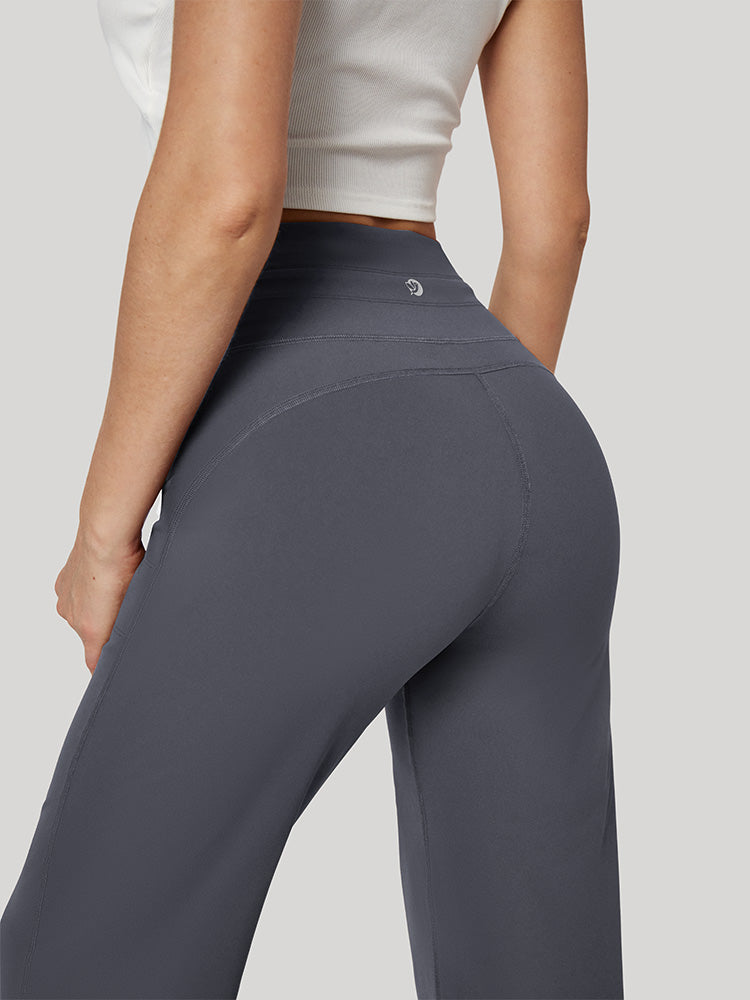 High Waist Wide Leg Yoga Pants Dark Gray