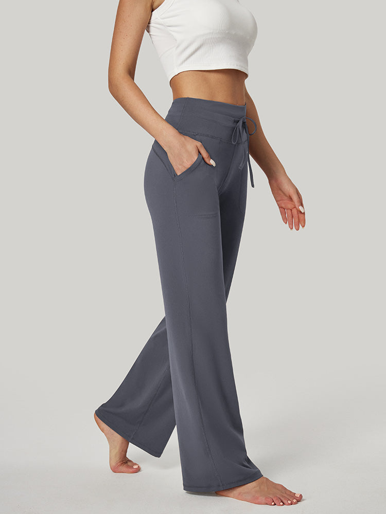 High Waist Wide Leg Yoga Pants Dark Gray