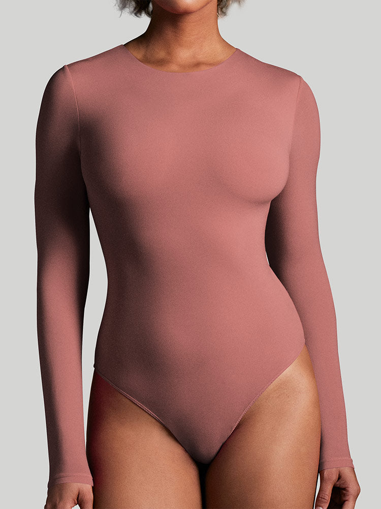 ButterLab™ Long Sleeve Crew Neck Bodysuits Merlot