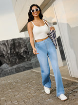 IUGA FlexDenim™ High Waist Pull On Wide Leg Jeans