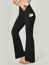 Tummy Control Bootcut Yoga Pants Black