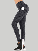 IUGA Fleece Lined Leggings With Pockets space dye gray