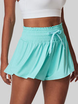 High Waist Flowy Shorts Mist Green