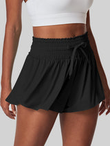 High Waist Flowy Shorts Black