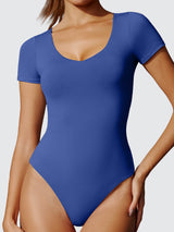 ButterLab™ Short Sleeve V Neck Bodysuits Sapphire