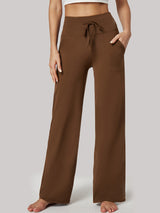 High Waist Wide Leg Yoga Pants Brown