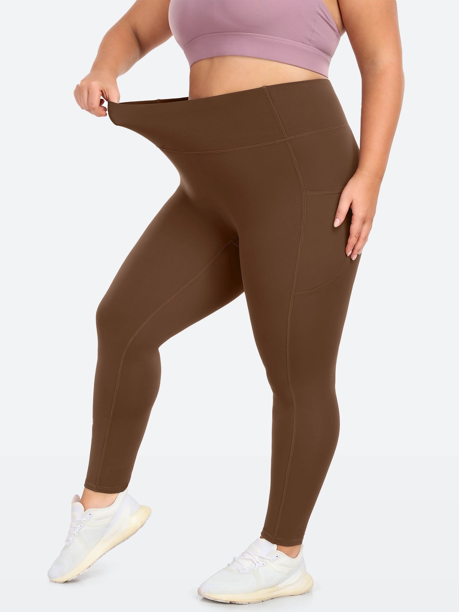 IUGA SilkFeel™ No Front Seam Plus Size Leggings With Pockets - IUGA