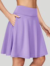 IUGA 20" High Waisted Knee Length Skirts With Pockets lavender