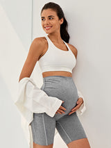 IUGA Maternity Shorts Over The Belly With Pockets gray